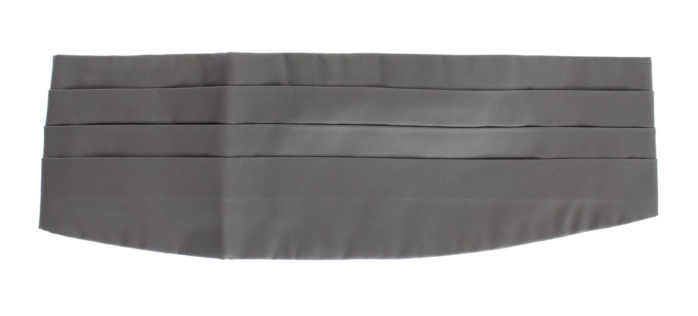Dolce & Gabbana Gray Waist Belt Silk Cummerbund | Regal Royce