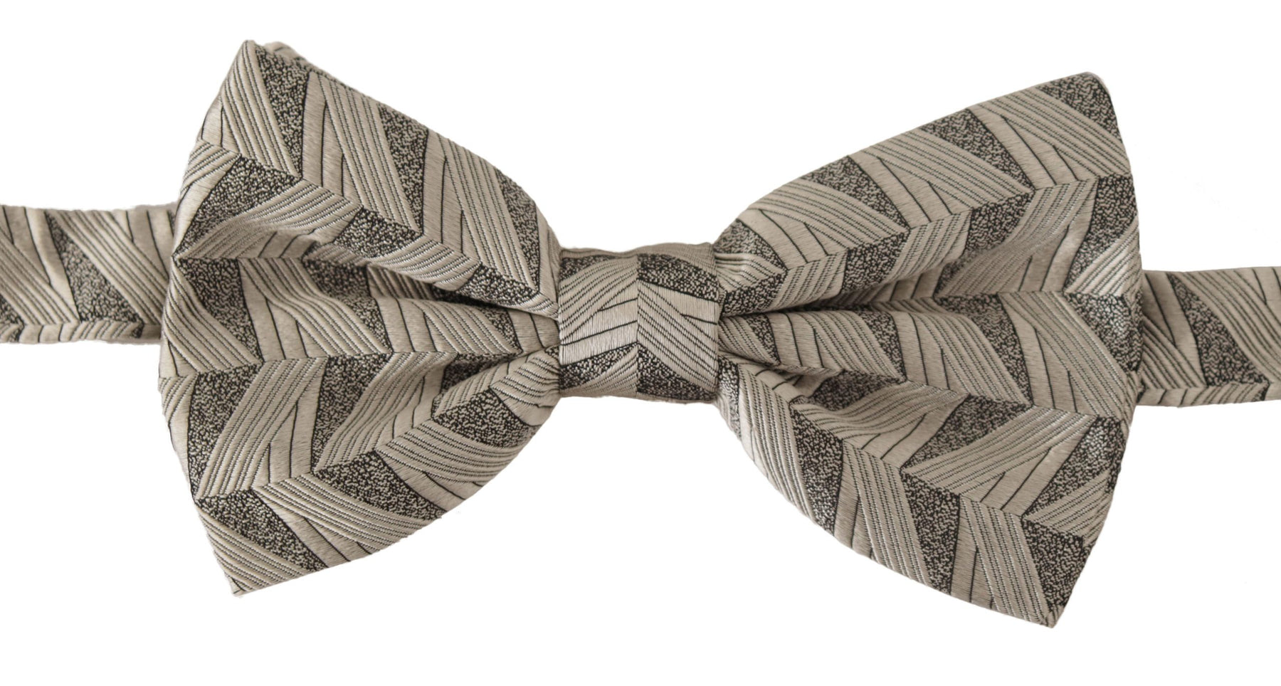 Dolce & Gabbana Gray 100% Silk Adjustable Neck Papillon Bow Tie | Regal Royce