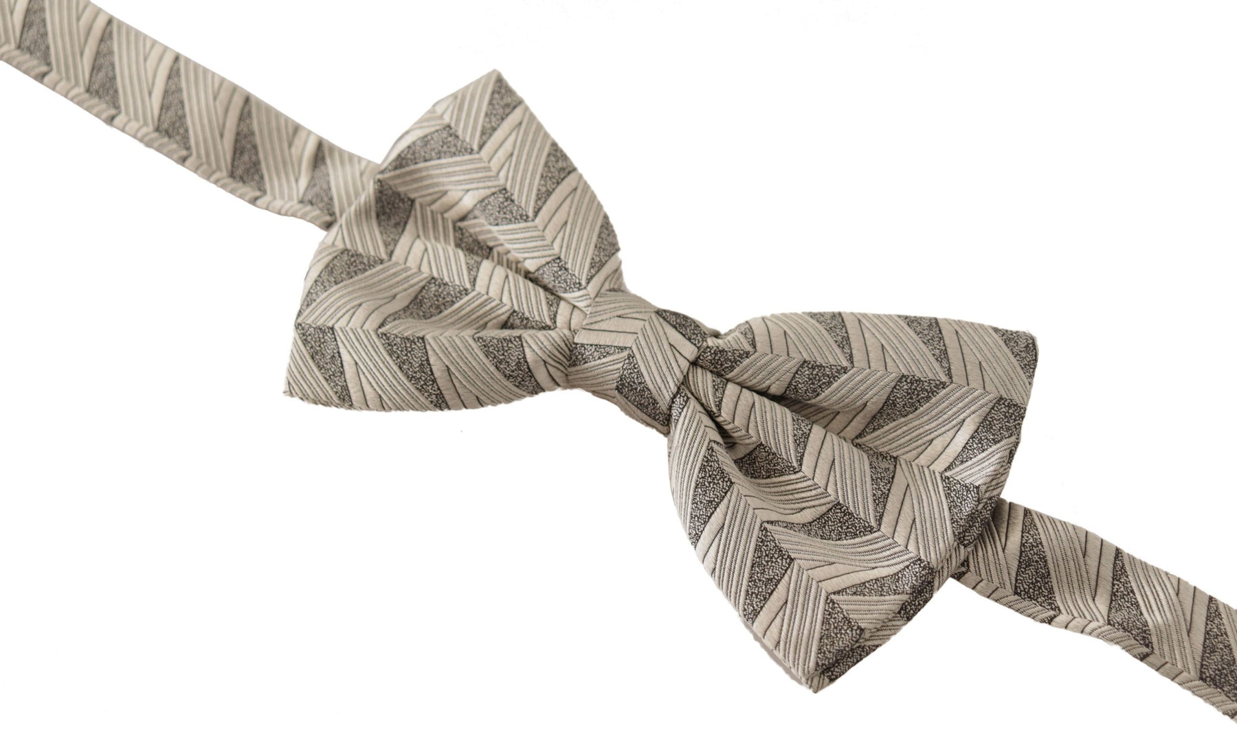 Dolce & Gabbana Gray 100% Silk Adjustable Neck Papillon Bow Tie | Regal Royce