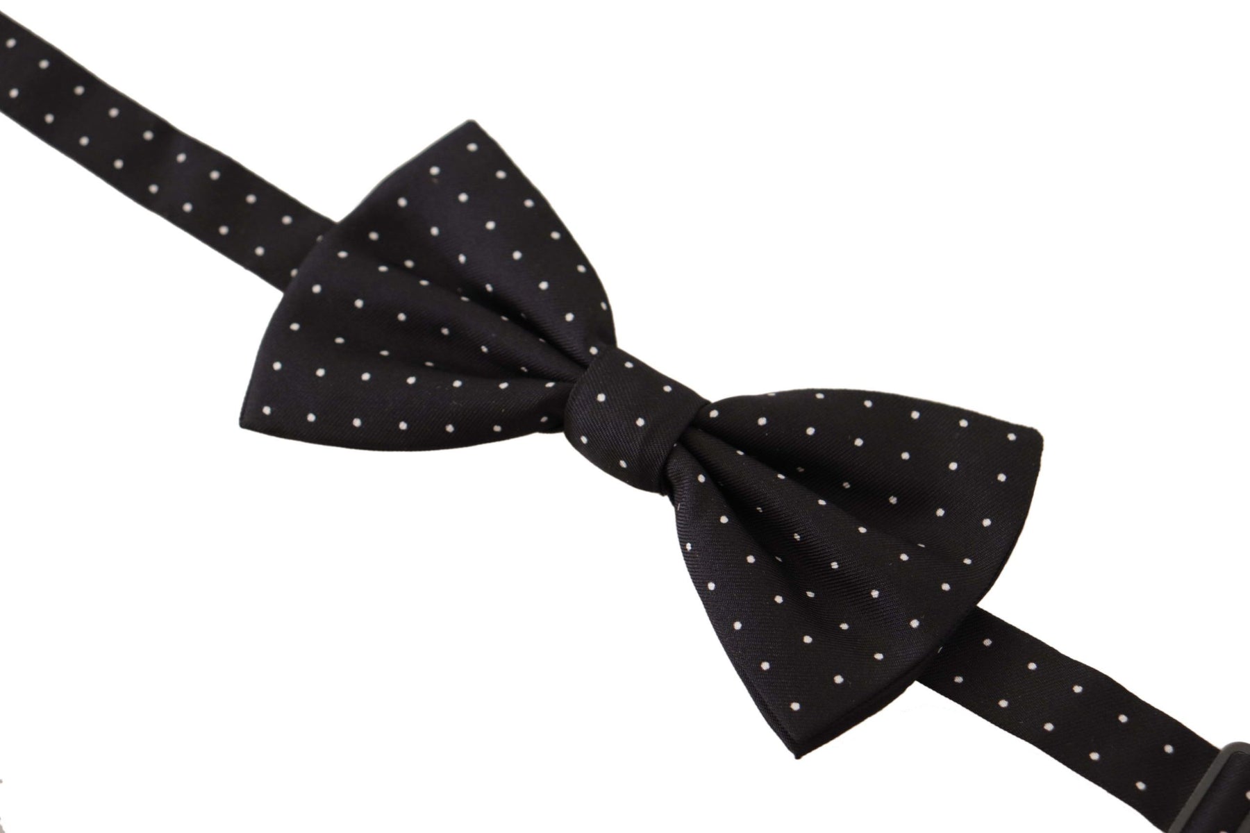 Dolce & Gabbana Black White Polka Dot 100% Silk Neck Papillon Tie | Regal Royce