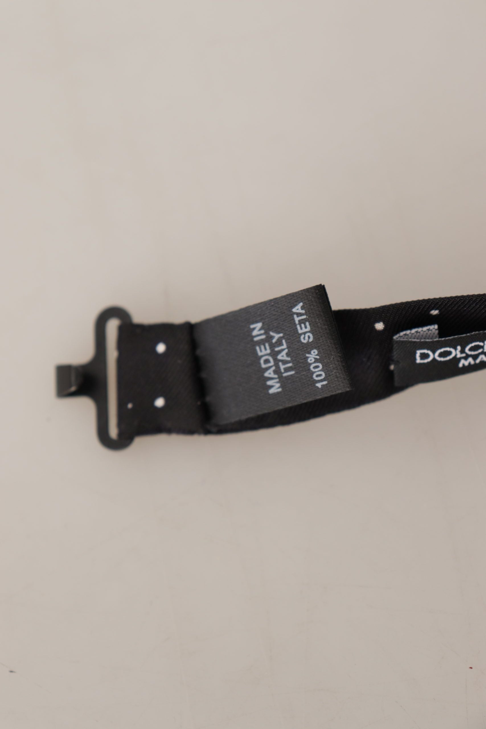 Dolce & Gabbana Black White Polka Dot 100% Silk Neck Papillon Tie | Regal Royce