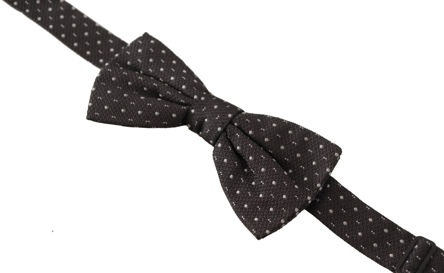 Dolce & Gabbana Gray Polka Dot 100% Silk Neck Papillon Tie | Regal Royce