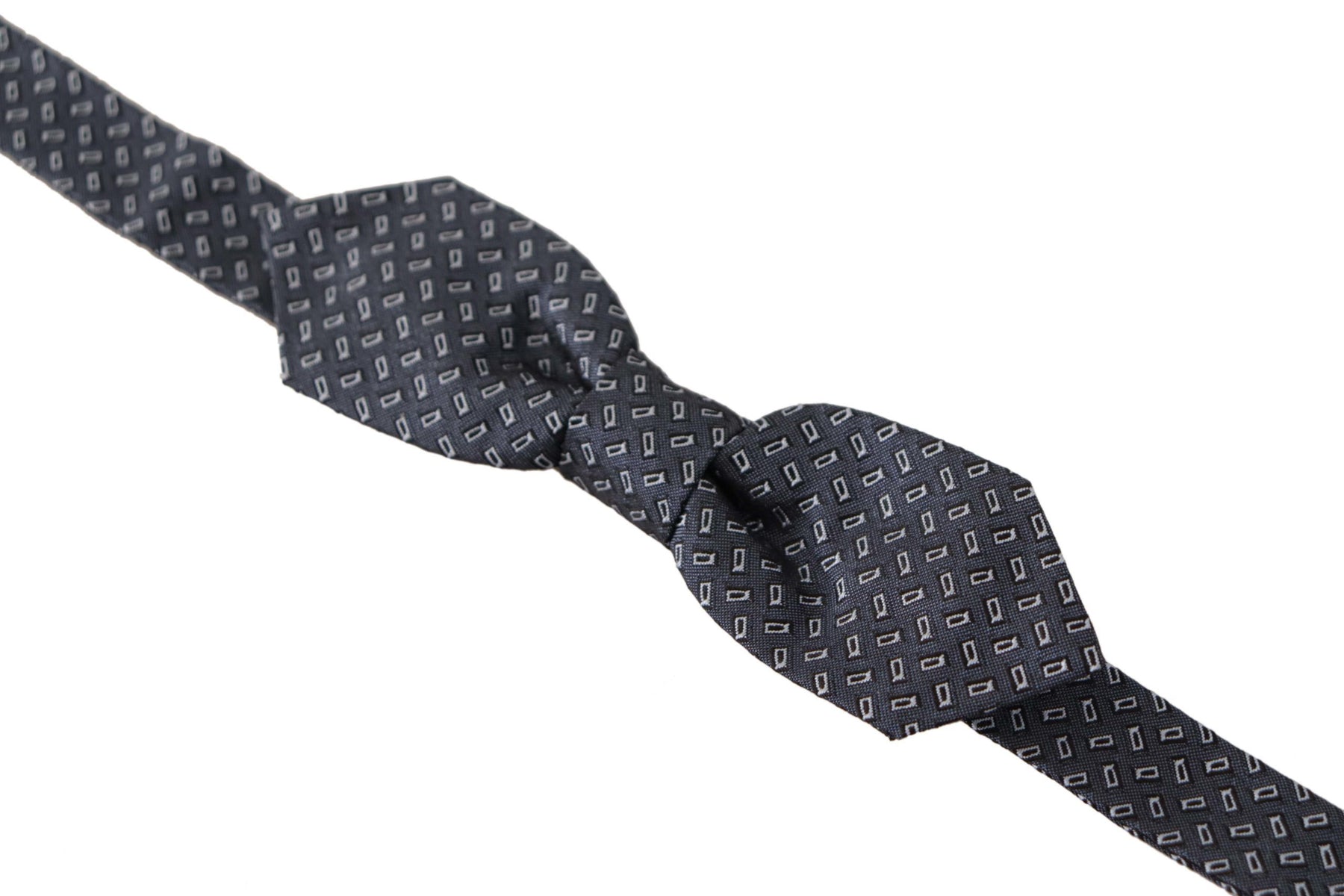Dolce & Gabbana Blue Gray Polka Dot 100% Silk Neck Papillon Tie | Regal Royce