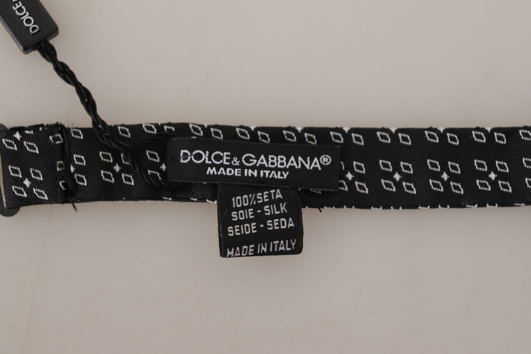 Dolce & Gabbana Black White Polka Dot 100% Silk Neck Papillon Tie | Regal Royce