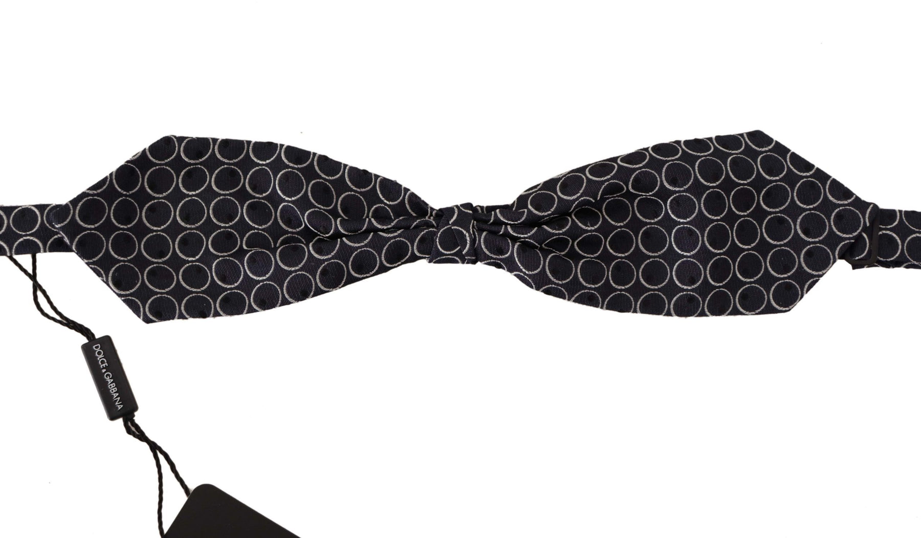 Dolce & Gabbana Black White Round 100% Silk Neck Papillon  Tie | Regal Royce