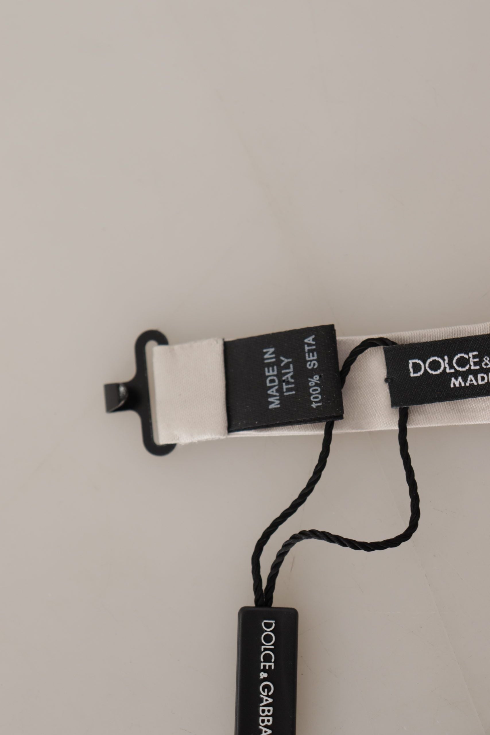 Dolce & Gabbana Gray 100% Silk Adjustable Neck Papillon Tie | Regal Royce