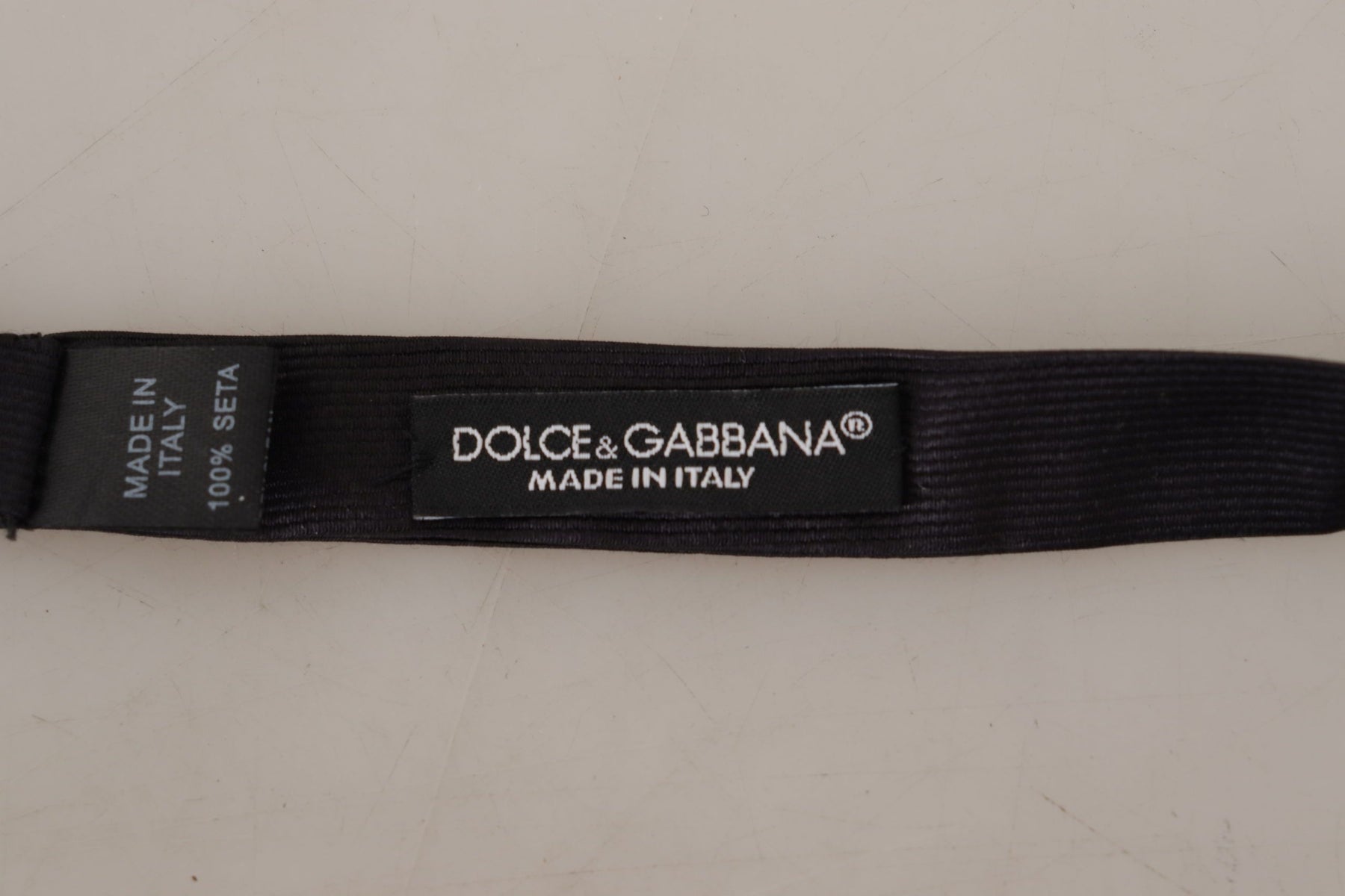 Dolce & Gabbana Black 100% Silk Adjustable Neck Papillon Tie | Regal Royce