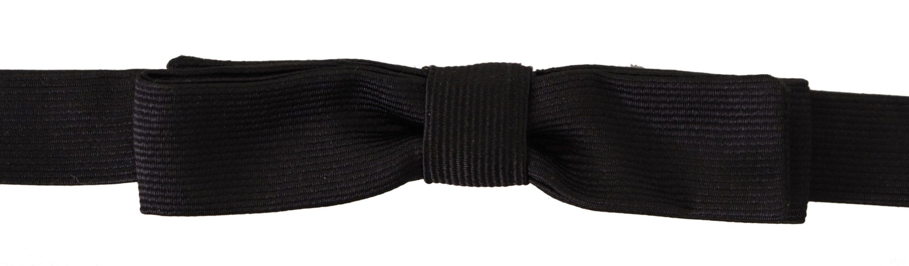 Dolce & Gabbana Black 100% Silk Adjustable Neck Papillon Tie | Regal Royce