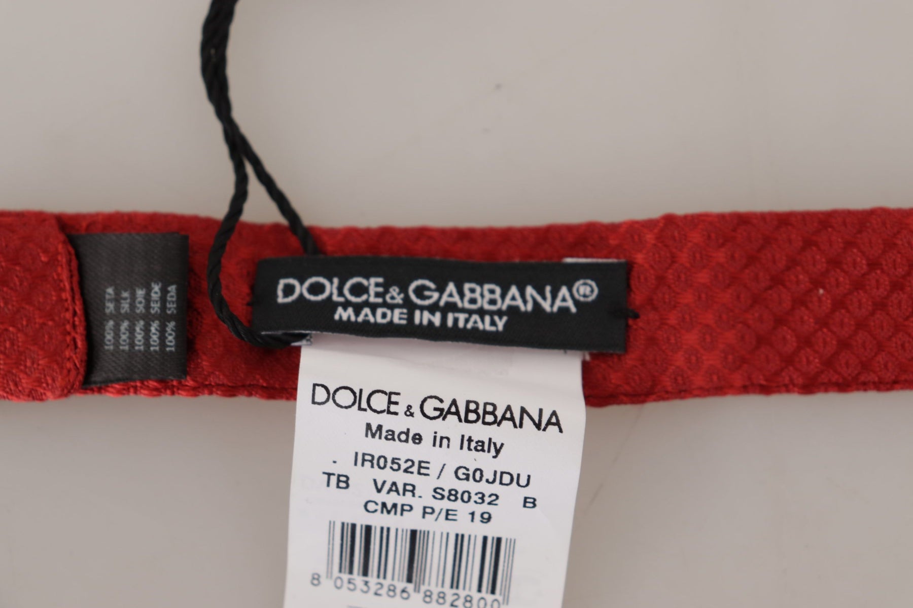 Dolce & Gabbana Red 100% Silk Adjustable Neck Papillon Tie | Regal Royce