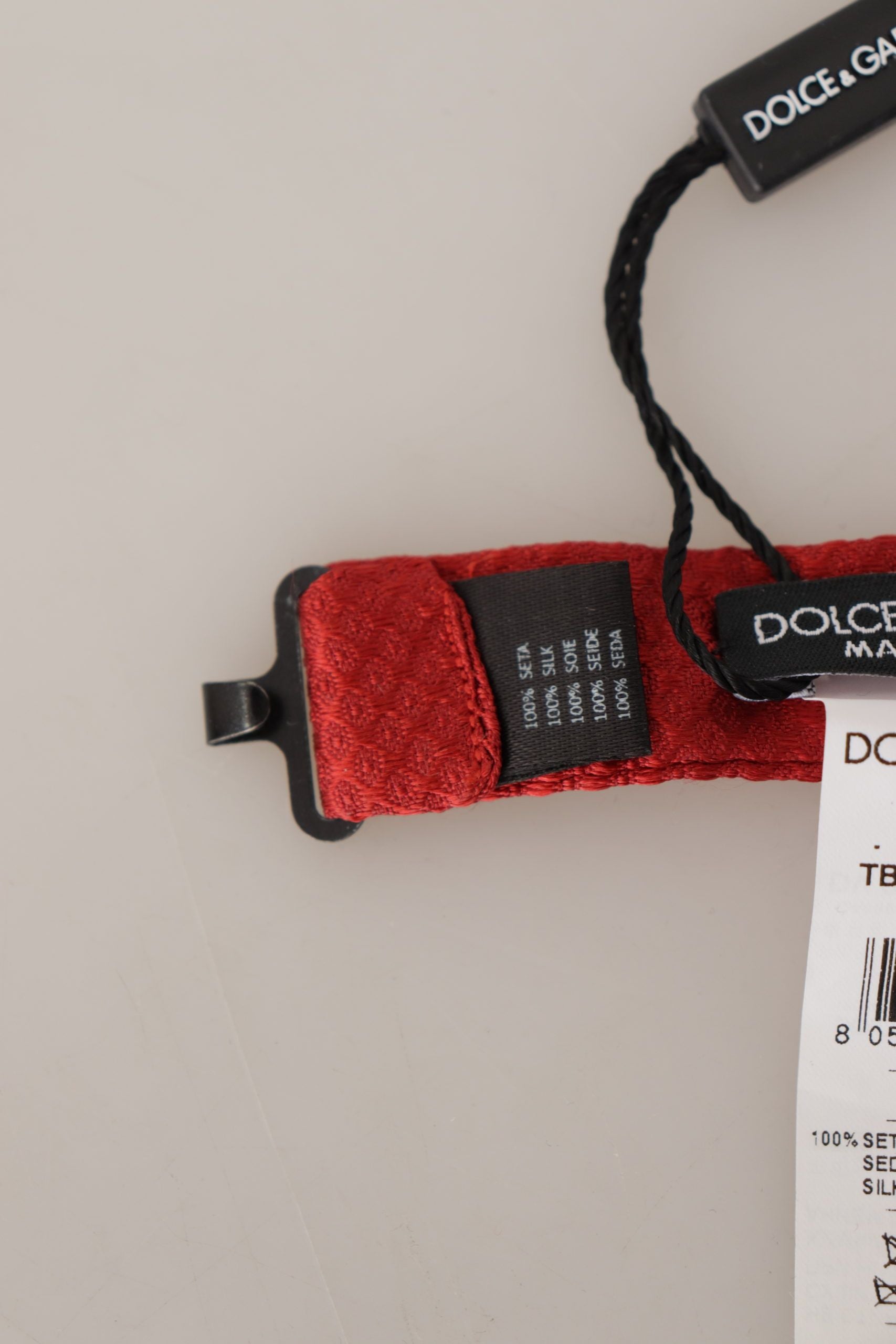 Dolce & Gabbana Red 100% Silk Adjustable Neck Papillon Tie | Regal Royce