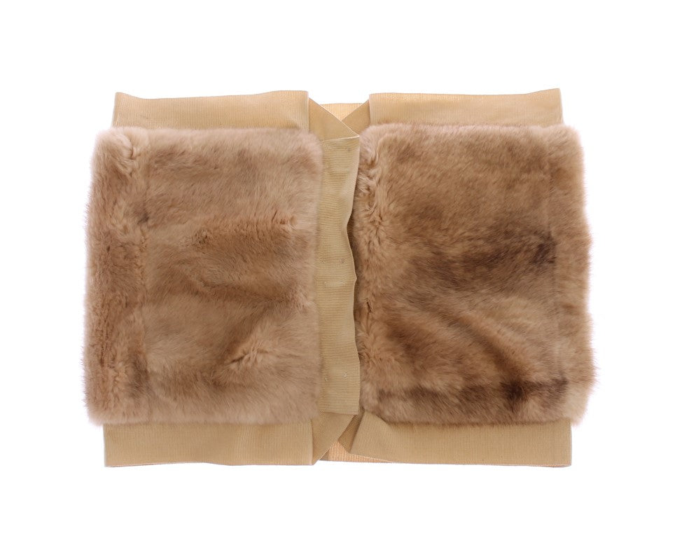 Dolce & Gabbana Beige MINK Fur Scarf Foulard Neck Wrap | Regal Royce