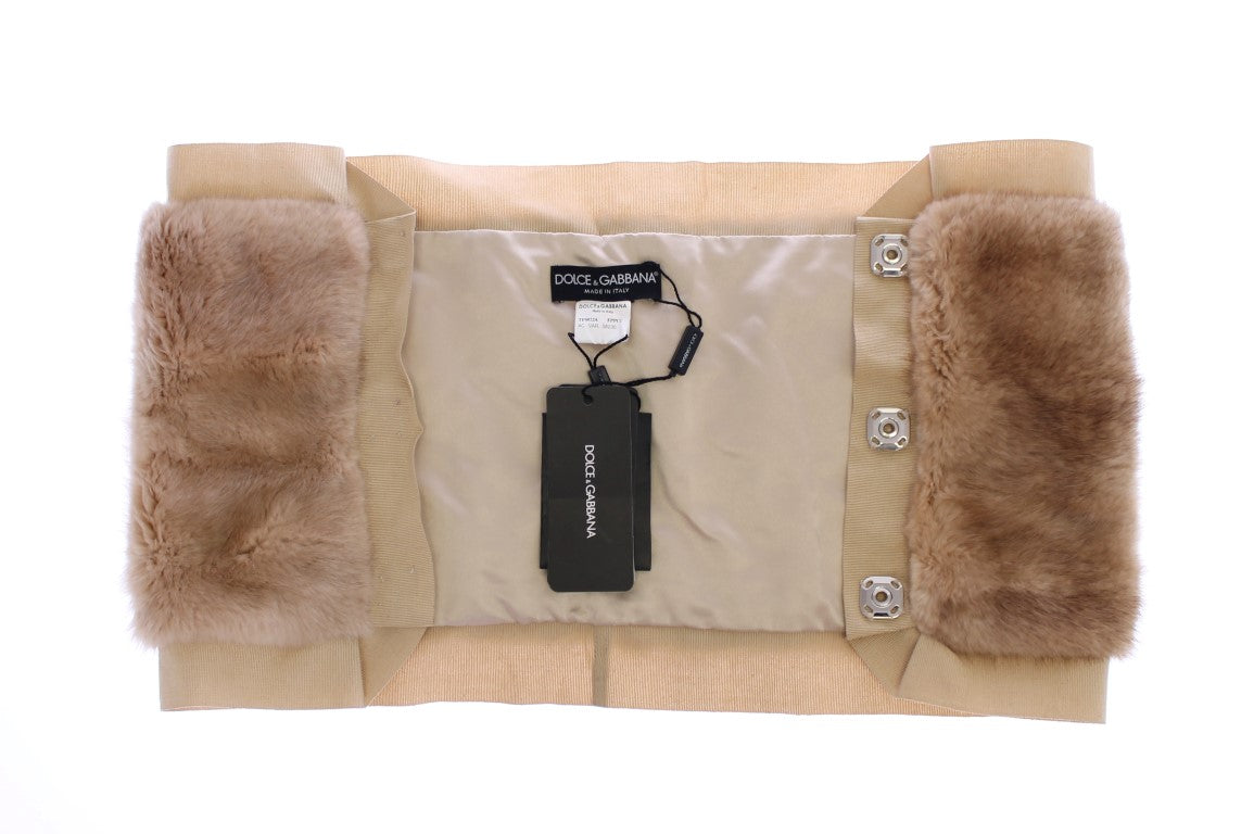 Dolce & Gabbana Beige MINK Fur Scarf Foulard Neck Wrap | Regal Royce