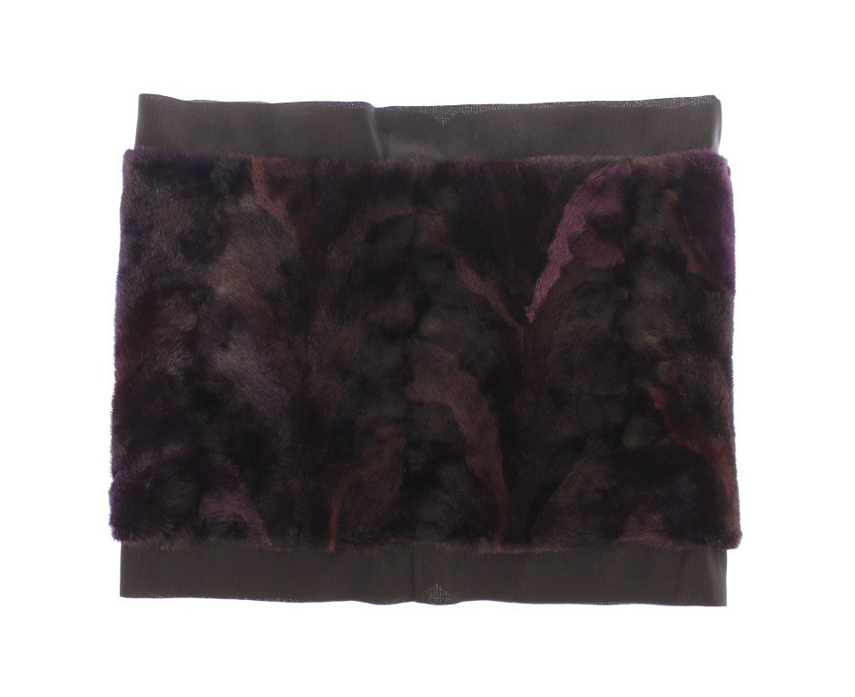 Dolce & Gabbana Purple MINK Fur Scarf Foulard Neck Wrap | Regal Royce