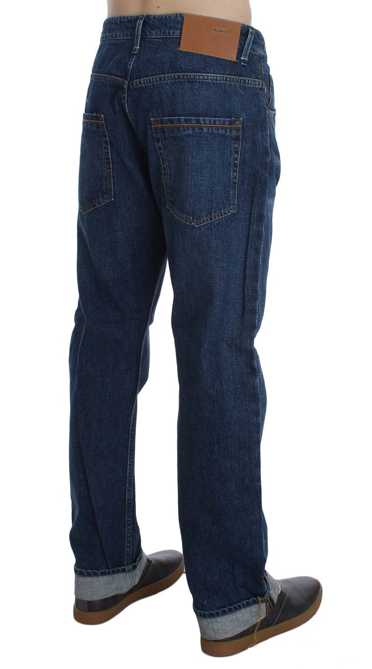 Acht Blue Wash Cotton Baggy Loose Fit Jeans | Regal Royce