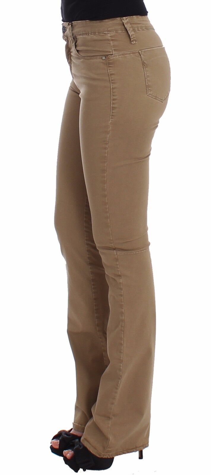 Costume National Beige Straight Leg Denim Pants Stretch Jeans | Regal Royce