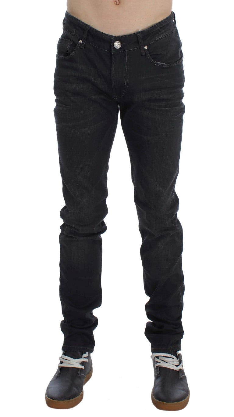 Acht Gray Cotton Stretch Slim Fit Jeans | Regal Royce