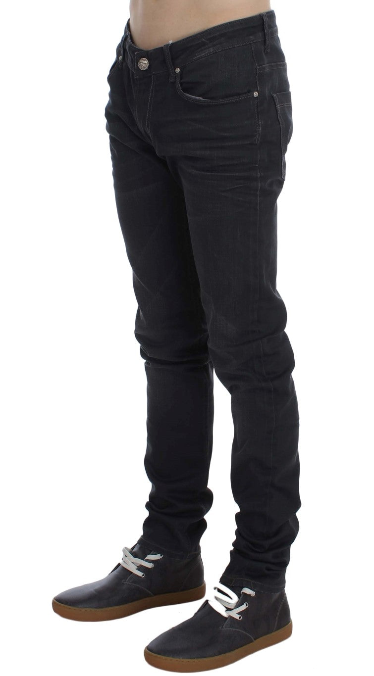 Acht Gray Cotton Stretch Slim Fit Jeans | Regal Royce