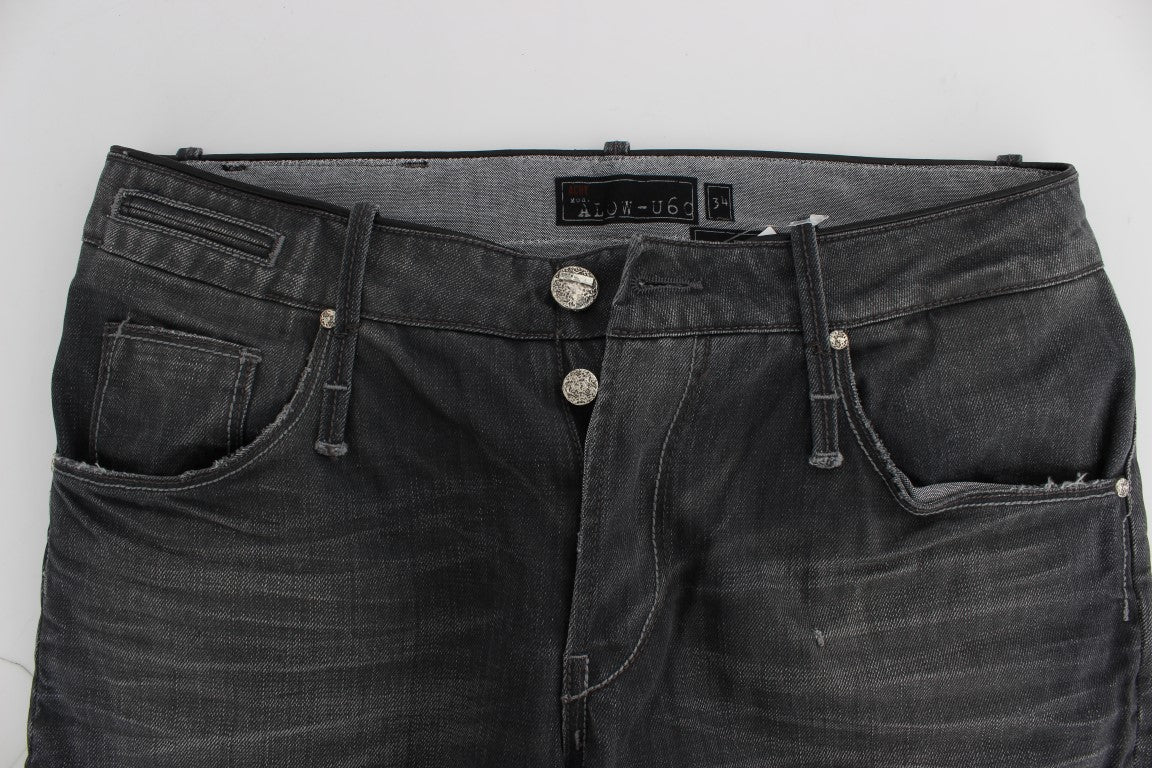 Acht Gray Cotton Regular Low Fit Jeans | Regal Royce