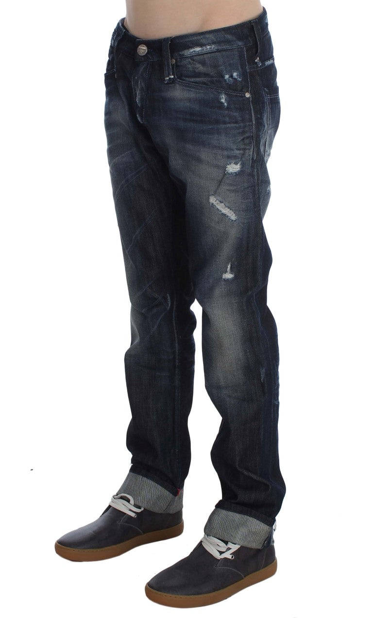 Acht Blue Cotton Regular Straight Fit Jeans | Regal Royce