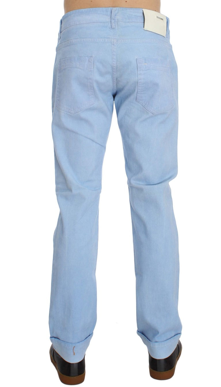 Acht Blue Cotton Stretch Low Waist Fit Jeans | Regal Royce