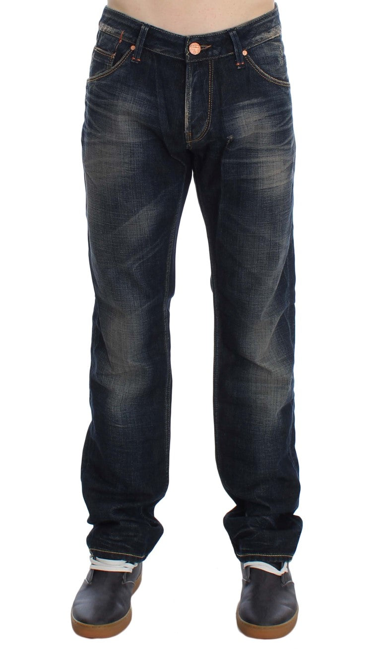 Acht Blue Wash Straight Fit Low Waist Jeans | Regal Royce