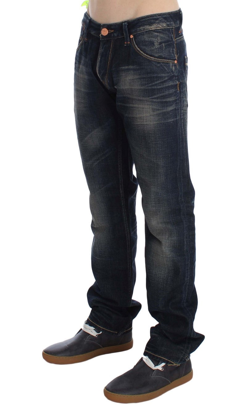 Acht Blue Wash Straight Fit Low Waist Jeans | Regal Royce