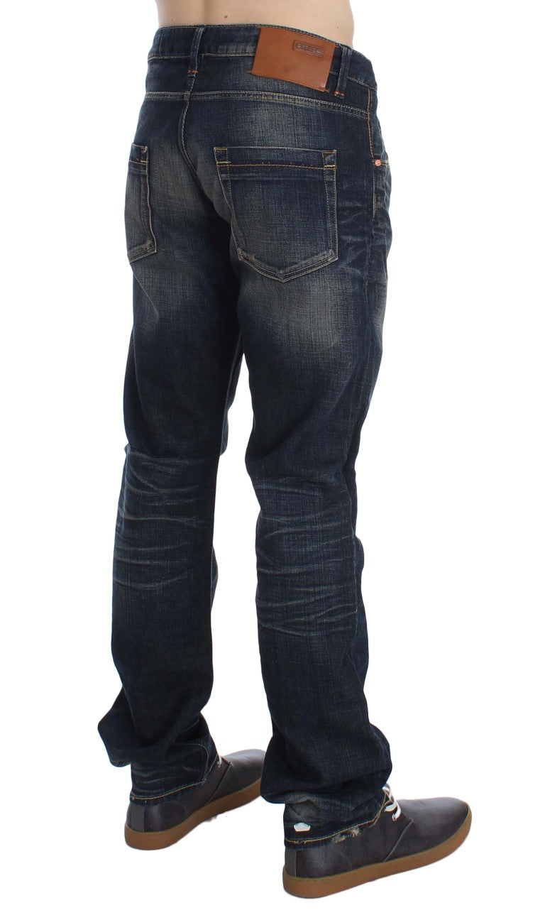 Acht Blue Wash Straight Fit Low Waist Jeans | Regal Royce