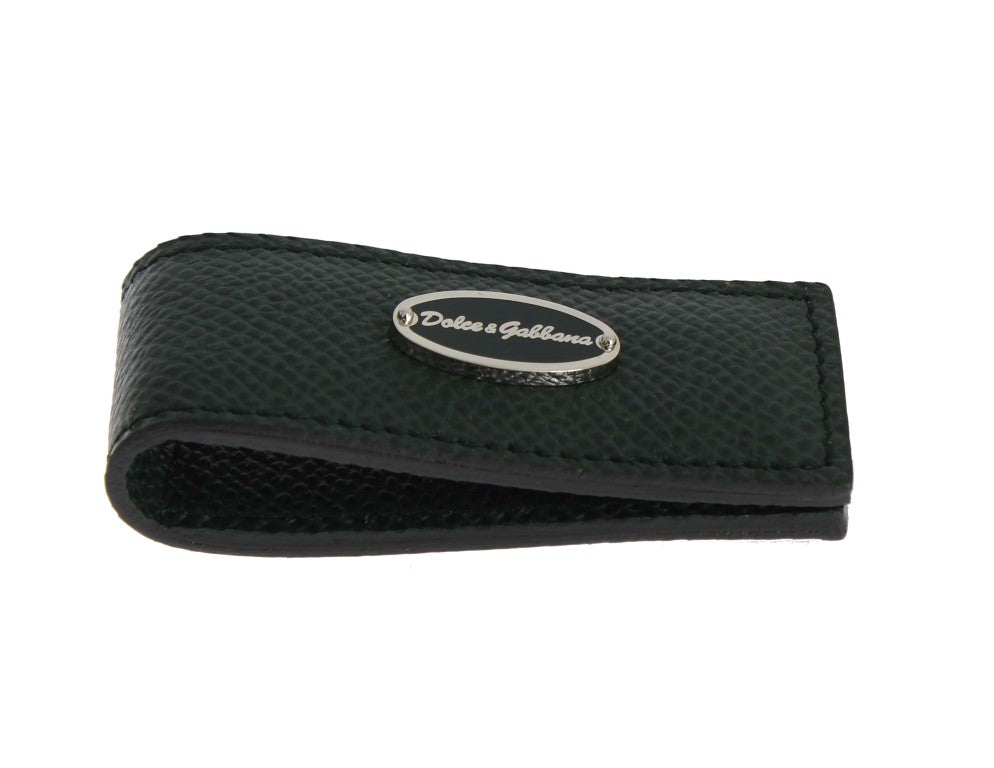 Dolce & Gabbana Green Leather Magnet Money Clip | Regal Royce
