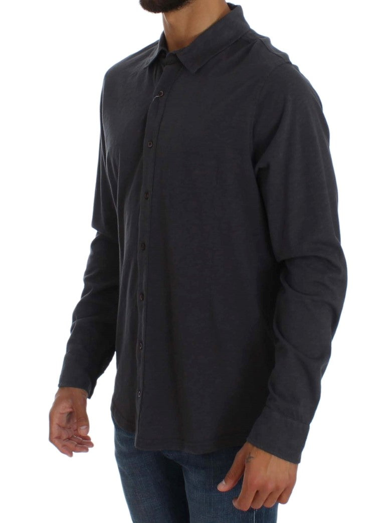 Alpha Massimo Rebecchi Gray Cotton Button Down Casual Shirt | Regal Royce