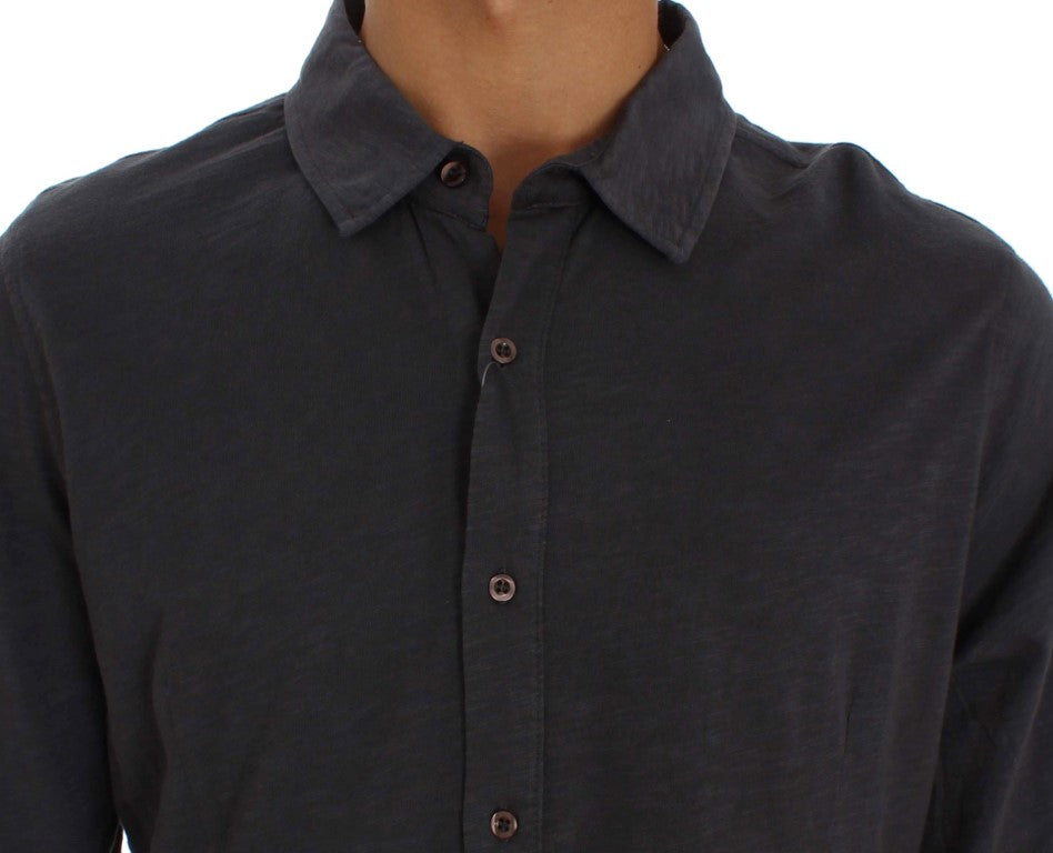 Alpha Massimo Rebecchi Gray Cotton Button Down Casual Shirt | Regal Royce