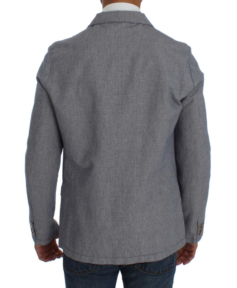 Master Coat Blue Double Breasted Regular Fit Blazer | Regal Royce