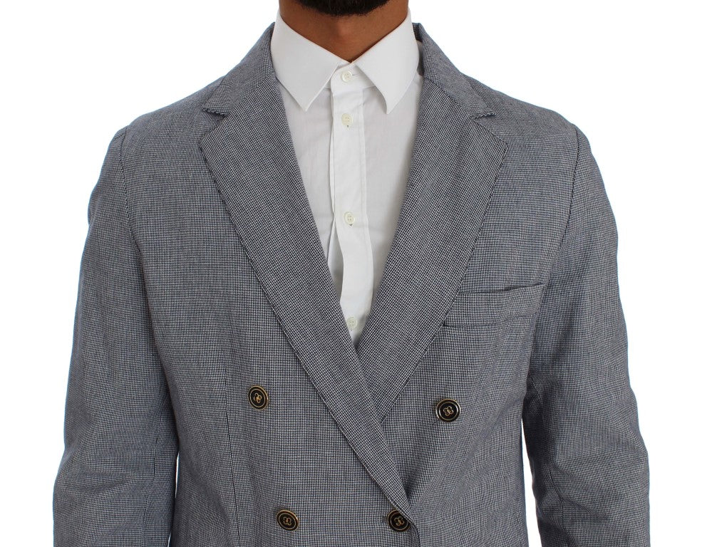 Master Coat Blue Double Breasted Regular Fit Blazer | Regal Royce