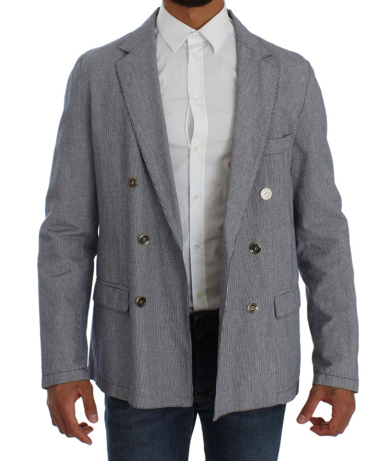 Master Coat Blue Double Breasted Regular Fit Blazer | Regal Royce