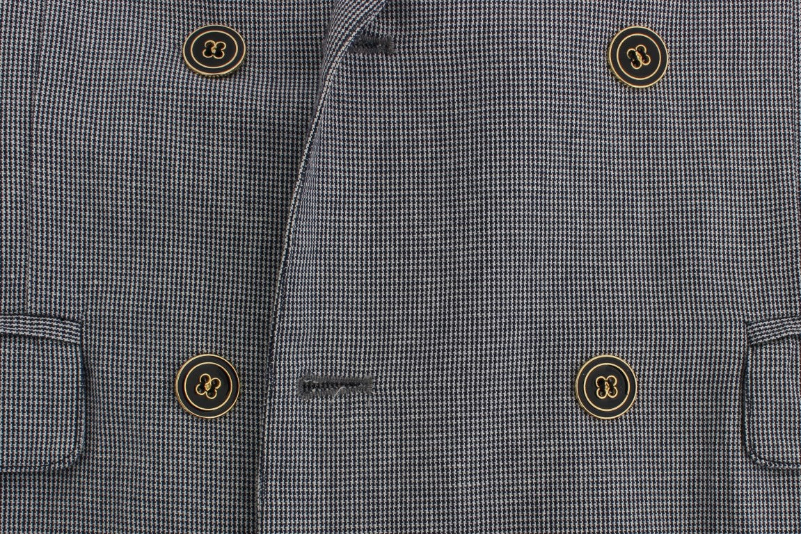 Master Coat Blue Double Breasted Regular Fit Blazer | Regal Royce