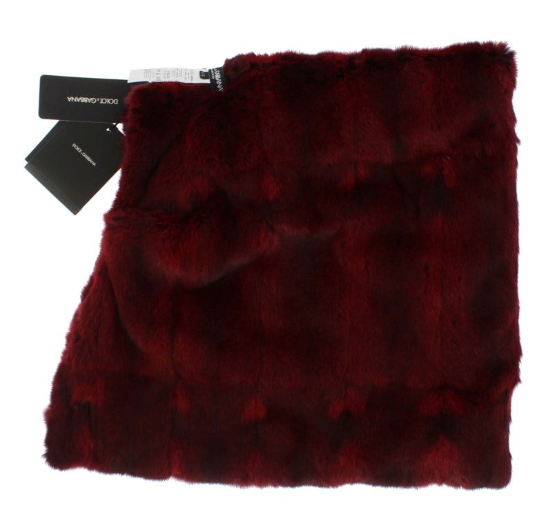 Dolce & Gabbana Bordeaux Hamster Fur Crochet Hood Scarf Hat | Regal Royce