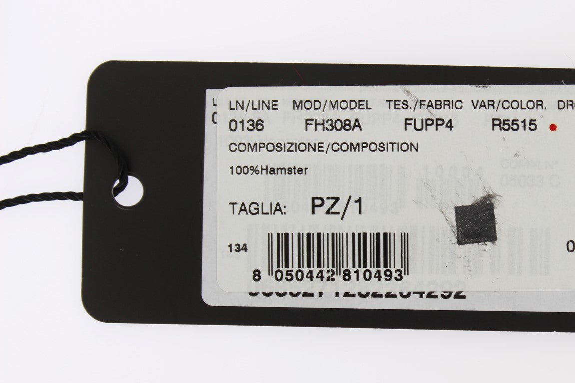 Dolce & Gabbana Bordeaux Hamster Fur Crochet Hood Scarf Hat | Regal Royce