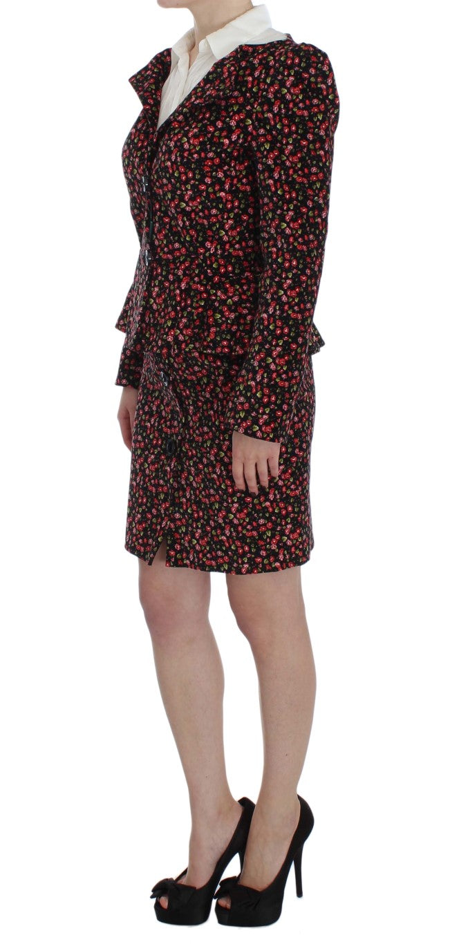 BENCIVENGA Black Multicolor Floral Suit | Regal Royce