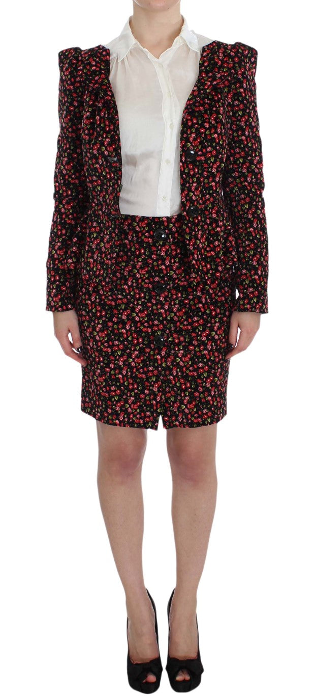 BENCIVENGA Black Multicolor Floral Suit | Regal Royce