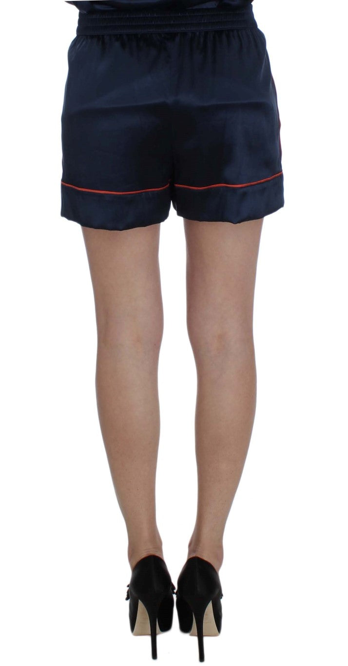 Dolce & Gabbana Blue Silk Stretch Sleepwear Shorts | Regal Royce