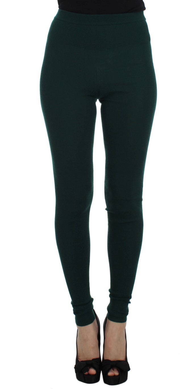 Dolce & Gabbana Green Cashmere Stretch Tights Pants | Regal Royce