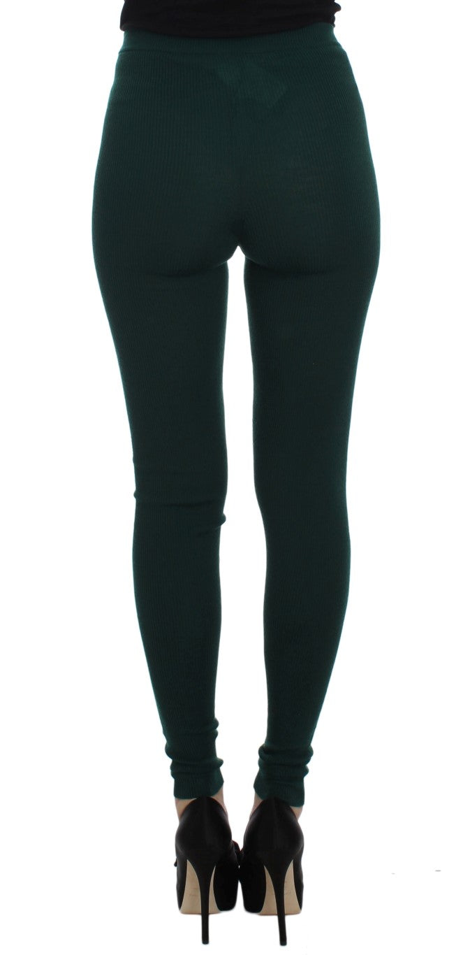 Dolce & Gabbana Green Cashmere Stretch Tights Pants | Regal Royce