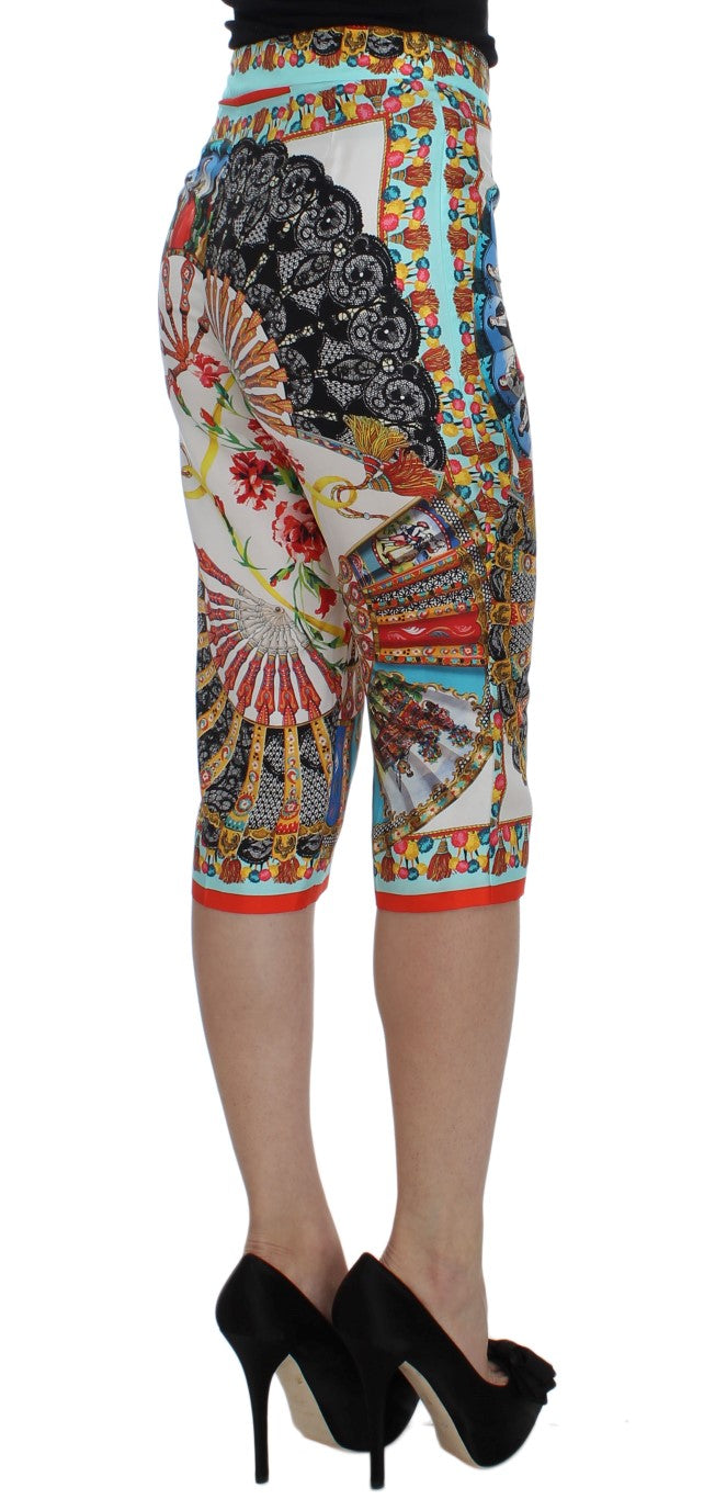 Dolce & Gabbana Multicolor Majolica Sicily Silk Pants | Regal Royce