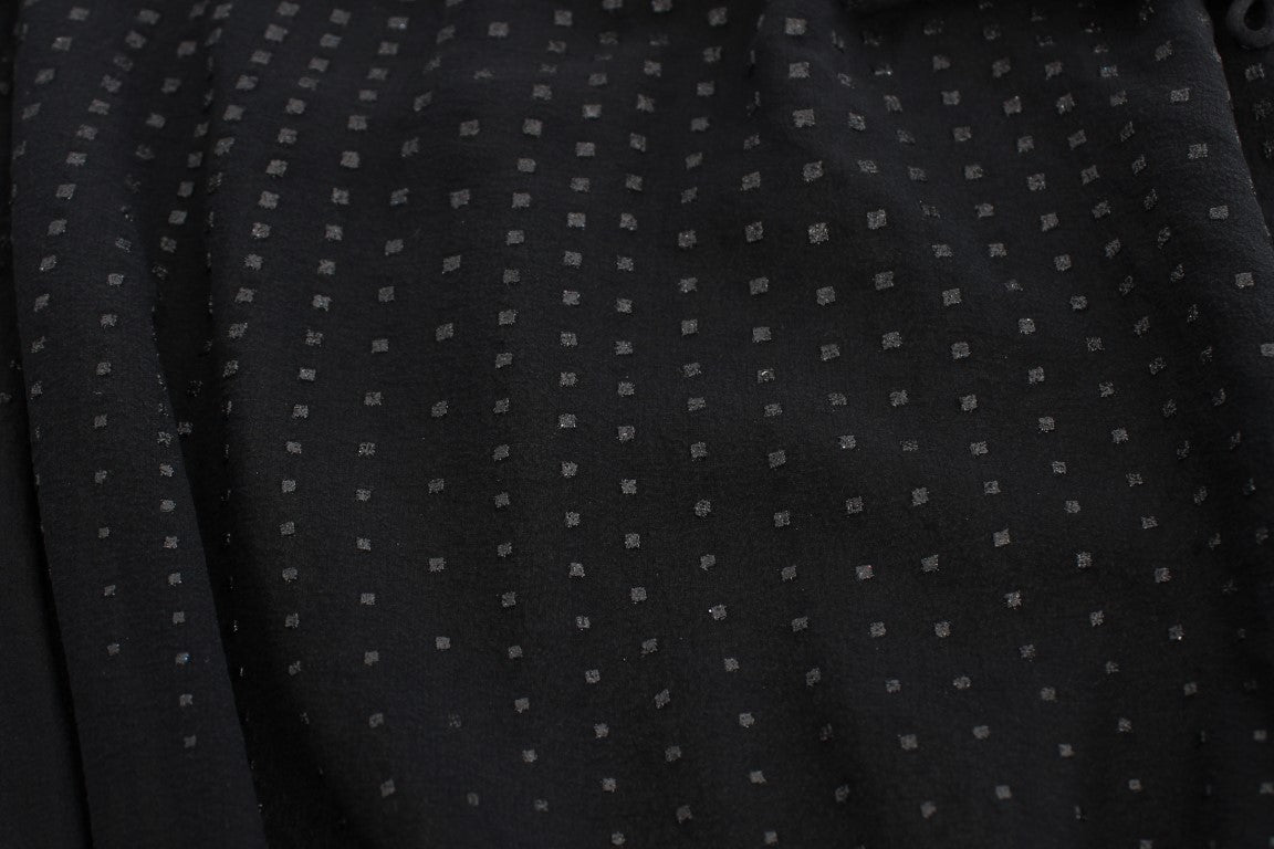 Exte Black Neck Wrap Top Blouse | Regal Royce