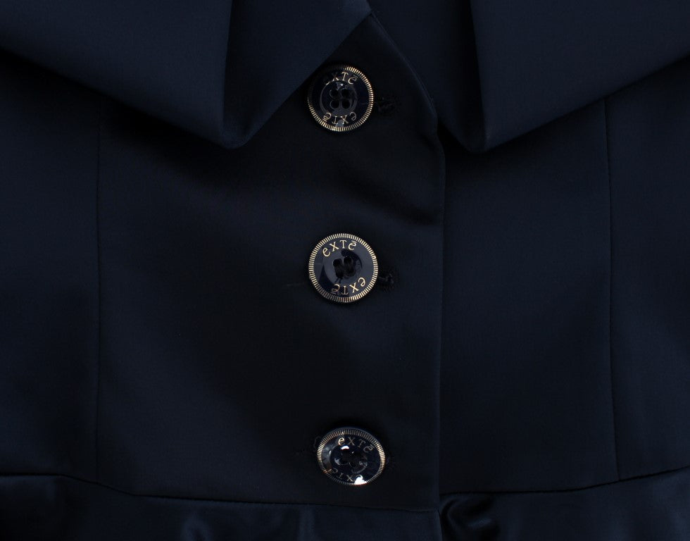 Exte Blue Three Button Single Breasted Blazer Jacket | Regal Royce