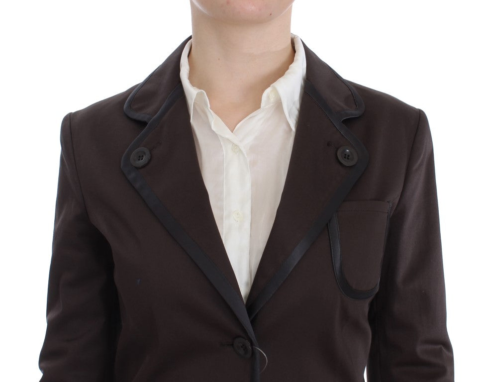 Exte Brown Stretch Two Button Suit | Regal Royce