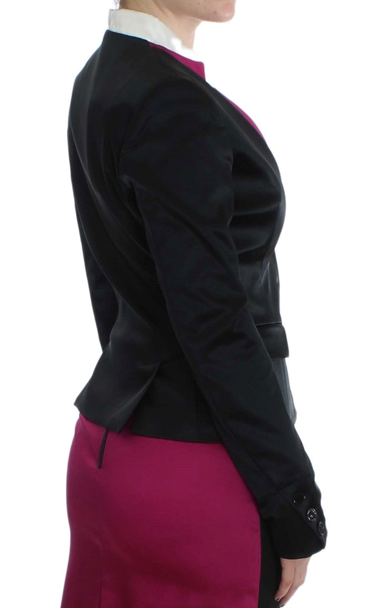 Exte Black Pink Stretch Blazer Jacket | Regal Royce