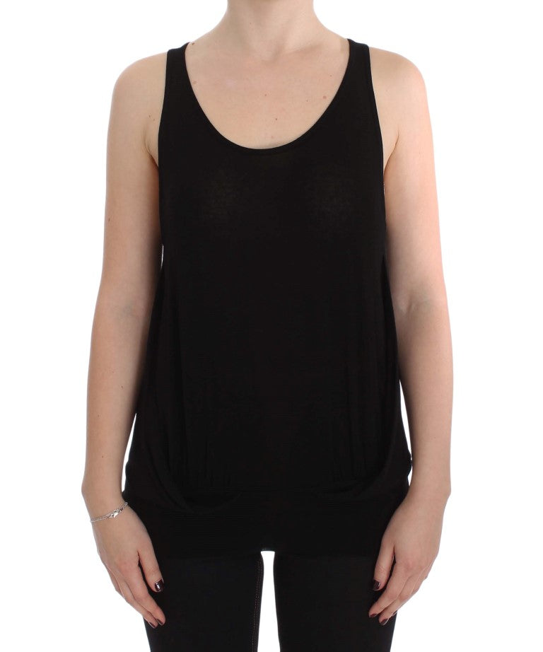 PLEIN SUD Black Stretch Sleeveless Blouse