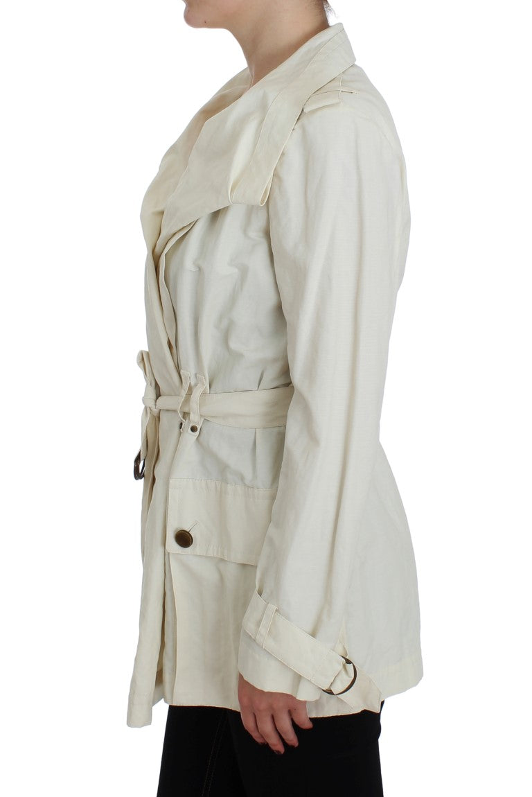 PLEIN SUD White Trench Coat Jacket | Regal Royce