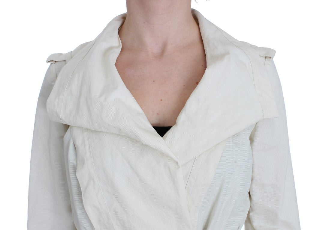 PLEIN SUD White Trench Coat Jacket | Regal Royce