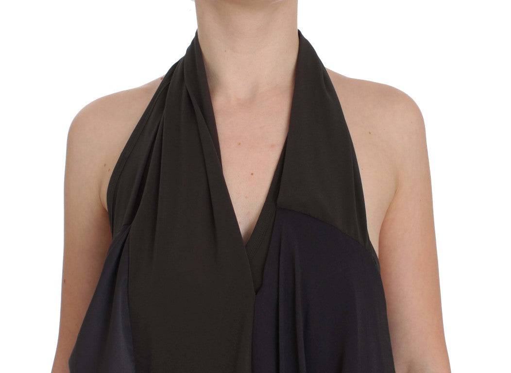 CORA GROPPO Gray Blue Stretch Blouse Top | Regal Royce